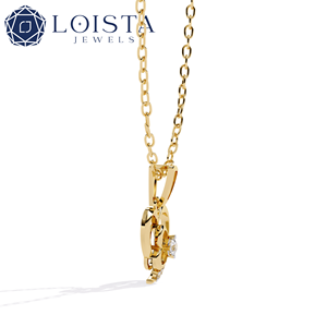 Pendentif Cœur en Or Blanc pour Femme LOISTA avec Diamant Naturel Taille Brillant Rond Certifié GIA Style Romantique - Product Image 4