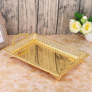 Laser Cut Design Serving Tray Platter for Table Premium Quality Hotel Coffee Serving Tray for Restaurants - Product Image 1
