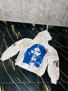 Professional Men Printed Destress Hoodies For Men Latest Design Zipper Long Sleeve Male Street Fashion Hoodies - Product Image 1
