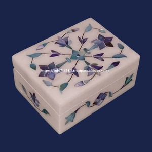 Dernières boîtes incrustées de marbre nacre rose conçues avec un produit de marque supérieure pour les bijoux et les cadeaux article - Product Image 4