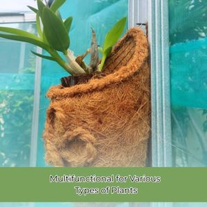 Pot suspendu en fibre de coco de haute qualité 13x25cm, pot conique en fibre naturelle pour orchidées, plantes suspendues, utilisation en jardin - Product Image 4