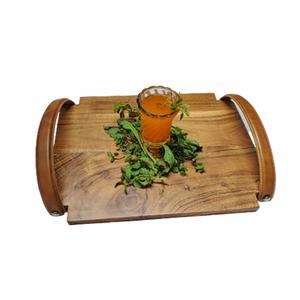 2024 luxe poignée en cuir marron planche de service écologique en gros cuisine à manger mangue/acacia ensembles de vaisselle fruits - Product Image 5