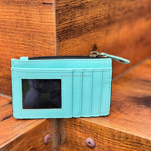 Titulaire de la carte de crédit en cuir repoussé à la main de marque Western en cuir véritable Turquoise Floral porte-carte portefeuille cadeau pour lui et elle - Product Image 5