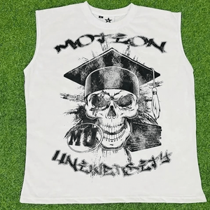 Chemises sans manches en maille imprimées sérigraphiées polyester/coton, style urbain, anti-rétrécissement - Product Image 1