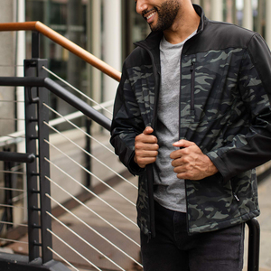 <b>Men</b> Softshell Jacket Camouflage Outdoor Jacket Zip Up Windbreaker Coat Lightweight Tactical Casual Sportswear Jacket with Pocket - Product Image 6