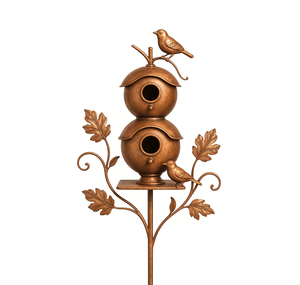 Casa para Pájaros de Metal Estilo Artesanal, Adorno Decorativo para Jardín, Ornamento para Exteriores - Product Image 5