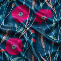 Blumenbedruckter Satinstoff 58/60 Zoll Mittelschweres Gewebtes Heimtextil für Damen