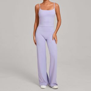 Ladies Solid Athletic Yoga Set Stretch Fitness Bra High-Waisted <b>Leggings</b> Elastic Waist Anti-Bacterial Comfortable Gym Training - Product Image 2