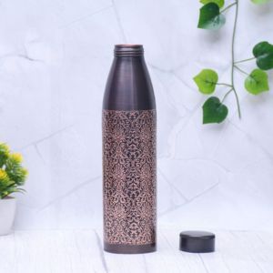 Elegant Pure Copper Eco-Friendly CE Certified Water Bottle Hammered Design Handmade Ayurvedic Wellness Flask for Travel Office - Product Image 5