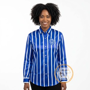 Camisa Casual con Botones para Mujer GREEK TREASURES ODM, para la Hermandad Zeta Phi Beta, 100% Algodón, Ecológica y Transpirable - Product Image 1