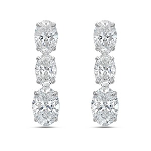 ต่างหูเพชรรูปไข่ 8 เม็ด CTLab Grown - Product Image 2