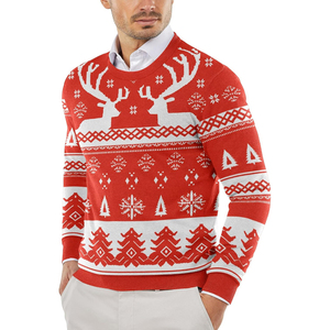 Men's <b>Light</b> Blue Crew Neck Pullover Sweater Full Sleeve 100% Cotton Anti-Pilling Winter Standard Thickness - Product Image 6