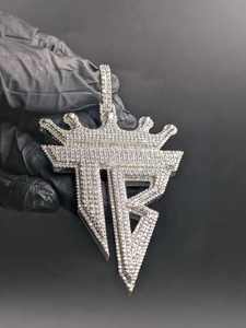 Iced Out Crown <b>Initial</b> <b>Pendant</b> CZ Diamond Custom Letter <b>Pendant</b> Hip Hop Necklace Charm Personalized Jewelry - Product Image 1