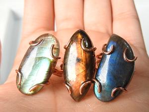 Anillo de Labradorita - Joyería de Piedra Natural con Envoltura de Alambre Multifuego - Regalo para Ella - Estilo Casual/Deportivo - Un Solo Tipo - Suministros al por Mayor - Product Image 3