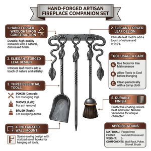 Adornos de Hierro Forjado a Mano para Puertas, Decoración Rústica de Metal para Pared, Herrajes Artesanales para Entrada de Casa, Proveedor Mayorista - Product Image 6