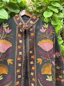 Handcrafted Indian Luxury Embroidered Black Velvet <b>Jacket</b> Elegant Full Sleeve Ethnic Winter Cardigan Blazer - Product Image 1