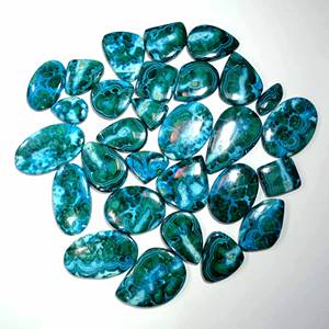 Cabujón de Crisocola Malaquita de Primera Calidad, Producto Fino, Piedra Preciosa de Cuarzo Natural, Forma Mixta, Tamaño Libre, para Joyería - Product Image 3