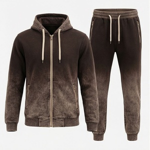 Custom <b>Tech</b> Fleece Cotton Acid <b>Wash</b> Men Plus Size Winter Hooded Solid Tracksuits With Customized Color And Breathability - Product Image 1