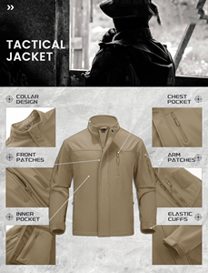 Chaqueta de Invierno para Hombre, Estilo Bomber, Profesional, para Actividades al Aire Libre, Moderna, de Softshell, Deportiva, Delgada, con Cuello Alto, Cálida y Transpirable - Product Image 3