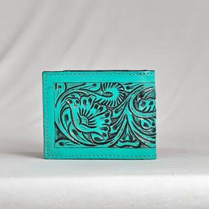 Cartera de Cuero Genuino Hecha a Mano con Grabado Serpentina, Estilo Vintage, Cierre Plegable, Cartera Corta para Uso Diario Masculino - Product Image 2