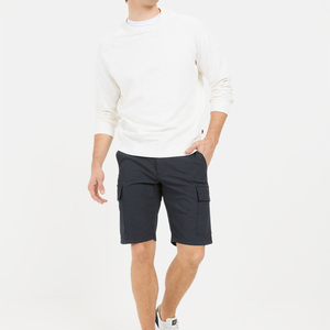 Shorts cargo sportifs pour homme vert olive, taille mi-haute, élastique, 100 % coton, séchage rapide, fermeture éclair, logo avant - Product Image 3
