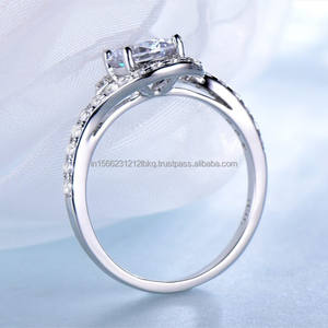 แหวนแต่งงานเงินสเตอร์ลิง925ออกแบบได้ตามต้องการสำหรับผู้หญิงดีไซน์คลาสสิก14K 18K เพชรสีฟ้าทองสีขาวได้รับการรับรองสำหรับปาร์ตี้ - Product Image 3