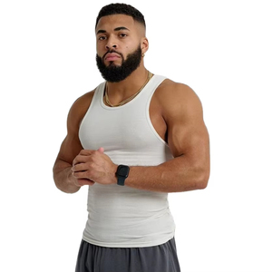 Wholesale <b>Men's</b> Tank Tops Polyester Cotton Quick Dry Casual Gym <b>Vest</b> <b>For</b> <b>Men</b> Plus Size Breathable Crew Neck Singlet Tank Tops - Product Image 1