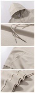 Sweat-shirt à capuche pour homme, coupe ample, couleur unie, décontracté, pour l'automne, manches longues, tricoté, 100% coton, avec poche - Product Image 6