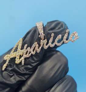 Colgante Personalizado de Moissanita con Nombre o Inicial, Estilo Rapper Iced Out, Joyería Hip Hop, Colgante de Plata 925, Colgante con Letra Inicial - Product Image 3