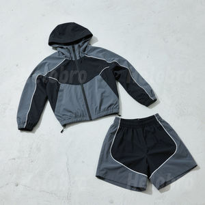 Nouvel ensemble coupe-vent personnalisé 2026 pour femme, veste de survêtement unie avec fermeture éclair et logo, style décontracté printemps streetwear 100% coton - Product Image 2