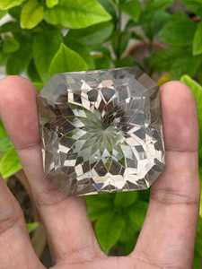 Quartz fumé gris naturel taille Asscher certifié IGI, haute qualité, design unique, pierre à fort éclat, cristal en vrac pour la fabrication de bijoux - Product Image 6