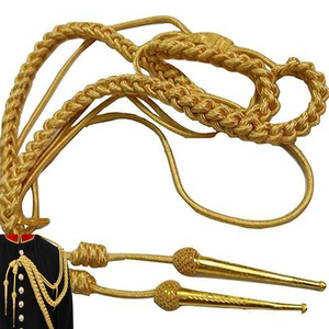 Gold <b>Braided</b> Metallic <b>Cord</b> Bullion Wire Aiguillette for Uniform Garment - Product Image 3