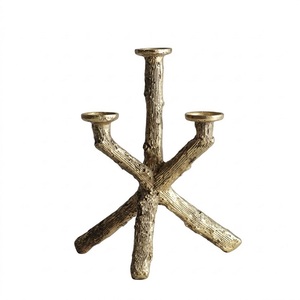 <b>Branch</b> of <b>Tree</b> 3 in 1 Handcrafted Raw Finish Aluminum Pillar Candle Holder Round Shape for Farmhouse Decor Home Wedding Party - Product Image 1