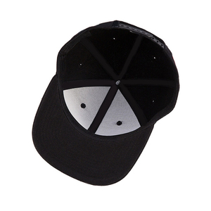 Casquette Snapback avec logo personnalisé, coton noir, panneau avant brodé, unisexe, réglable, 6 panneaux, style streetwear - Product Image 6