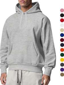 เสื้อสเวตเชิ้ตแขนยาวลำลอง โพลีเอสเตอร์ สีพื้น ปักโลโก้ได้ สตรีทแวร์ เสื้อฮู้ดดี้ผู้ชายเรียบง่าย ขายส่งจากโรงงาน - Product Image 3