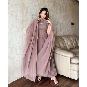 Robes de soirée roses Sai Creation, élégantes, broderies, paillettes, robe de travail avec pantalon et dupatta pour les fêtes, taille M - Product Image 4