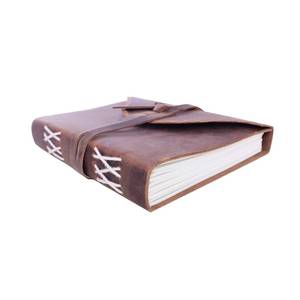 New Brown Genuine <b>Leather</b> Diary Hardcover Hand-Stitched Closing Flap Vintage Design Sewing Binding 100 Sheets Travel-Themed Book - Product Image 2