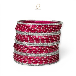 Nueva Llegada, Juego de Brazaletes de Acero Inoxidable Rosa Premium para Niñas, Joyería de Moda India para Fiestas, Fabricante Mayorista - Product Image 2