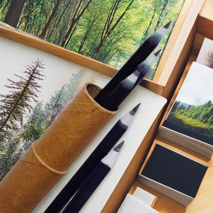 Crayon en papier écologique plantable noir avec boîte ronde, lot de 10, fait main, logo imprimable, ensemble de crayons à graines, petit cadeau scolaire - Product Image 3