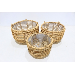 <b>Wall</b> Mounted Eco-Friendly Lightweight Handmade Rattan 3-Tier Hanging Kitchen <b>Storage</b> <b>Basket</b> Organizer Home Decor - Product Image 3