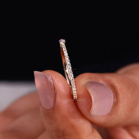 Anillo de Eternidad Apilable de Oro Sólido de 14K con Diamante Cultivado en Laboratorio Marquise de Vana Jewels, Certificado por IGI, Joyería de Aniversario