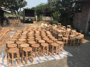 Taburete de ratán natural y duradero, respetuoso con el medio ambiente, perfecto para sala de estar - Product Image 4