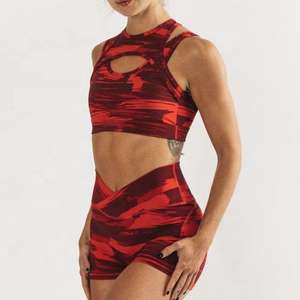 Sports <b>Bra</b> <b>Racerback</b> Design High Impact Gym Yoga Fitness Seamless Cotton Padded Performance Top - Product Image 5