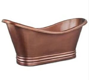 Baignoire de luxe NICKLE Polish Inside pour villa, avec double bavette en cuivre pour salle de bain - Product Image 1