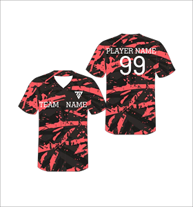 <b>Custom</b> Men's V-Neck baseball Jersey Sublimated Geometric Print Moisture Wicking Polyester Team Name Player Number 99 - Product Image 5