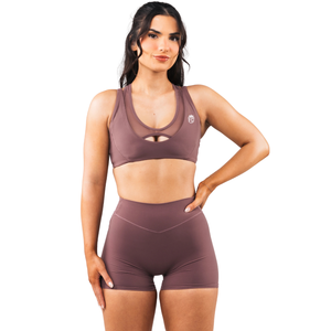 เสื้อชั้นในกีฬาผู้หญิงแบบตาข่าย ดีไซน์สายรัด สำหรับโยคะ ออกกำลังกาย ระบายอากาศได้ดี ยืดหยุ่น กระชับ รองรับน้ำหนักเบา ชุดออกกำลังกาย - Product Image 1