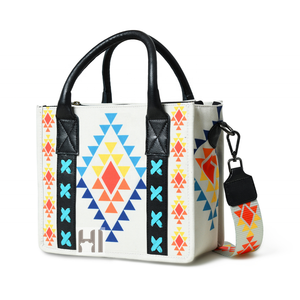 Sac fourre-tout en toile de coton personnalisé fait à la main Sangle en cuir véritable Conception aztèque écologique Nylon personnalisé pratique transporter - Product Image 3