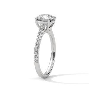 Bague solitaire en or 14 carats de qualité supérieure avec diamant moissanite, bague de fiançailles étincelante pour femmes - Product Image 2