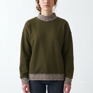 Women 100% Cotton Heavyweight Mockneck Sweatshirt Oversized Streetwear Fit Custom Logo Factory Supply - Product Image 1