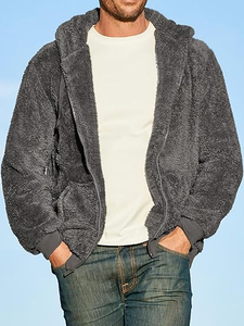 Veste polaire pour homme à manches longues, personnalisable, en polaire, couleur unie, chaude, coupe-vent, respirante, col montant, broderie - Product Image 2